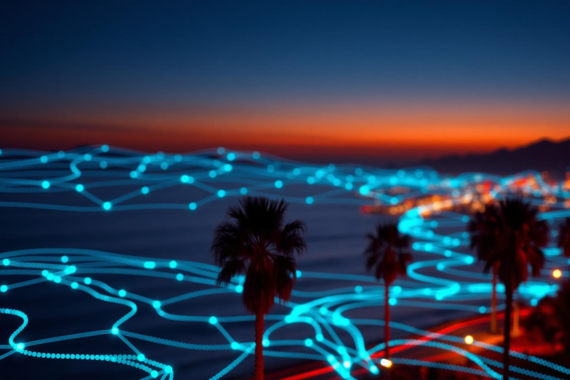 Southern California network at dusk